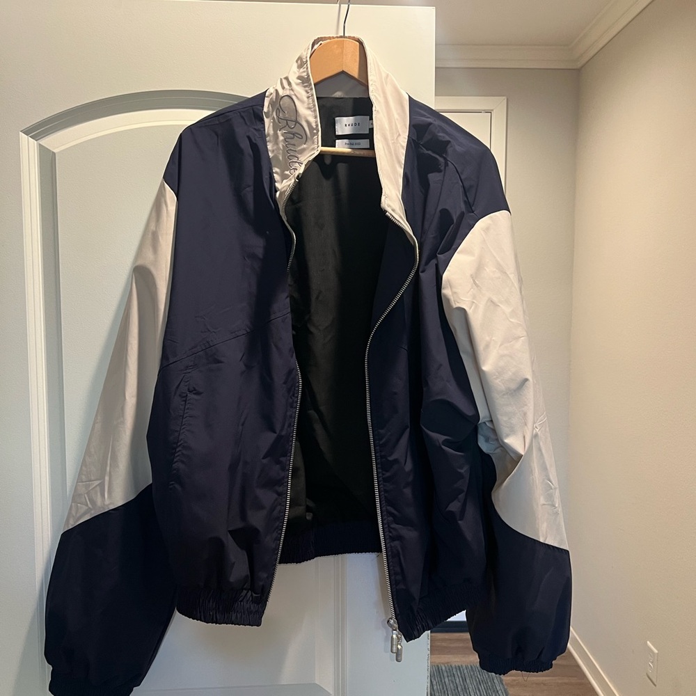 Rhude Navy and White Windbreaker